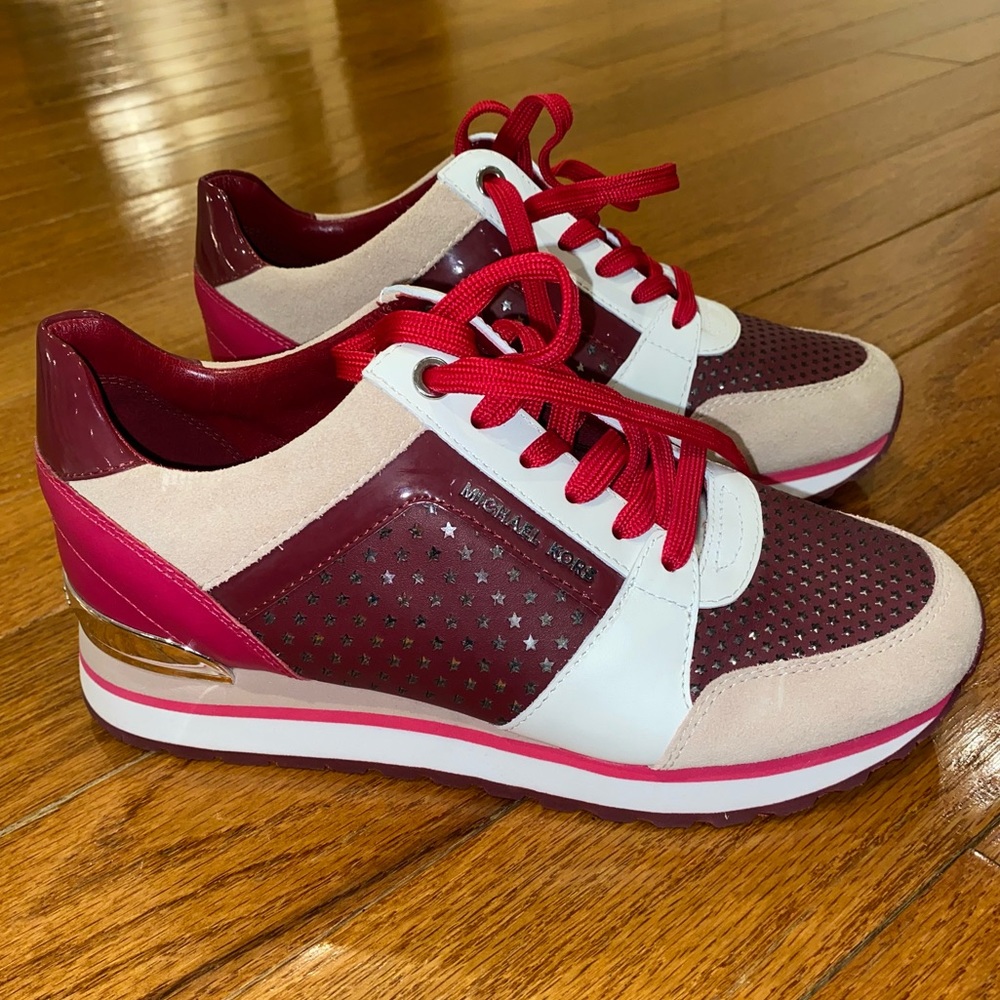 Michael Kors Never Worn Platform Leather Billie Sneaker